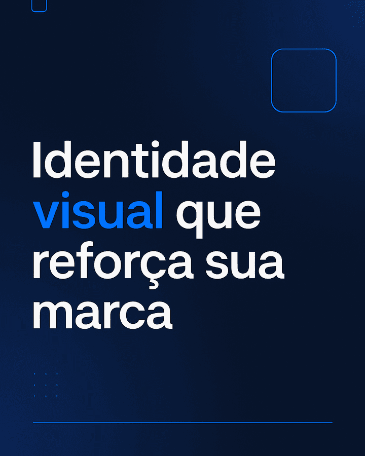 Criativo de feed gerado pela IA do Solmen em formato 4:5, com o título “Identidade visual que reforça sua marca”